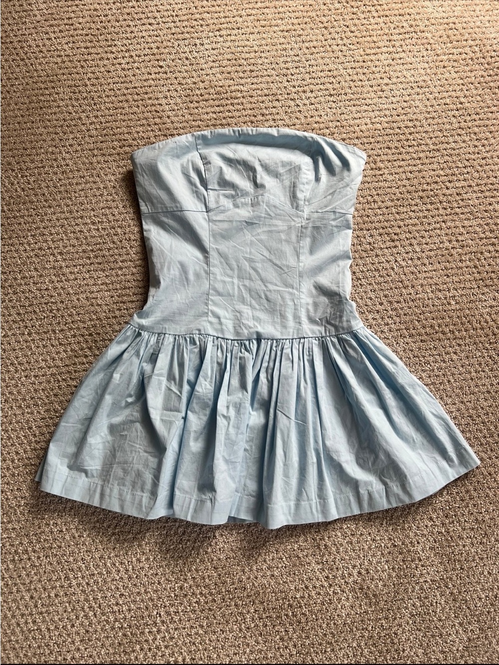 Peppermayo Light Blue Strapless Twirl Dress